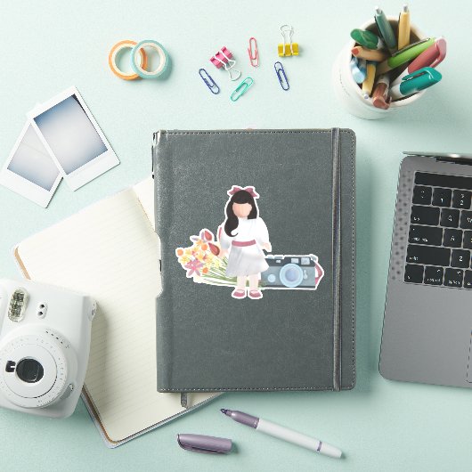Doll, Bloemen, & Camera Sticker (iPad Cover)