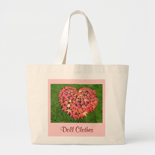 Doll Clothes canvas tas storage Pink Autumn Leaves (Voorkant)