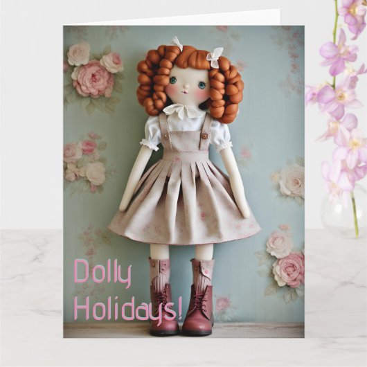 Doll Collectie Redhead Clarissa Christmas Kaart (Orchidee)