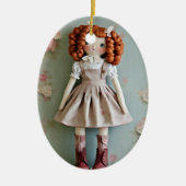 Doll Collectie Redhead Clarissa Keramisch Ornament (Voorkant)