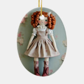 Doll Collectie Redhead Clarissa Keramisch Ornament (Achterkant)
