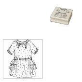 doll dress art stamp rubberstempel (Gestempeld)
