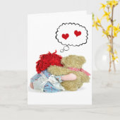 Doll en Beer denken aan jou Kaart (Gele Bloem)