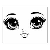 Doll Face Eyes Lips Originele Kunst Rubberstempel (Afrduk)