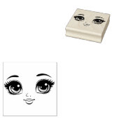  Doll Face Eyes Lips Originele Kunst Rubberstempel (Gestempeld)