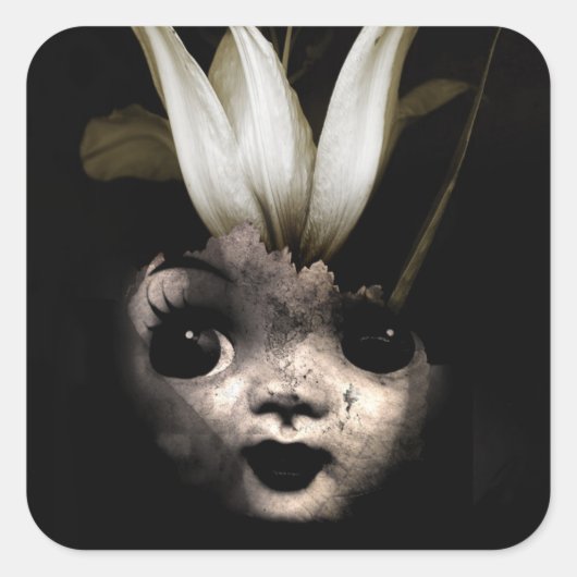 Doll flower 2013 vierkante sticker (Voorkant)