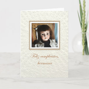 Doll Frances hermana/zus Birthday Kaart