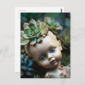 Doll Head in het Briefkaart Succulent Garden (Voorkant / Achterkant)