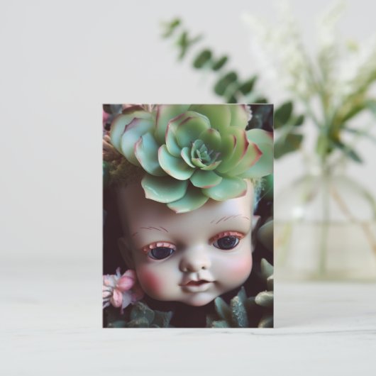 Doll Head in het Briefkaart Succulent Garden (Staand voorkant)