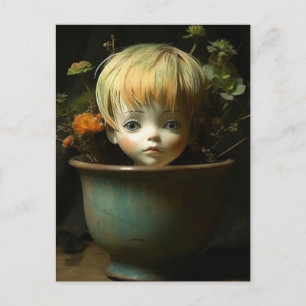 Doll Head Planter Briefkaart