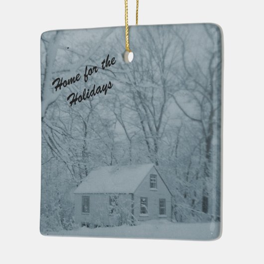 Doll House in Snow Storm Keramisch Ornament (Links)