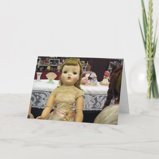 doll in beige Wenskaart met lepel - blanco Kaart (Voorkant)