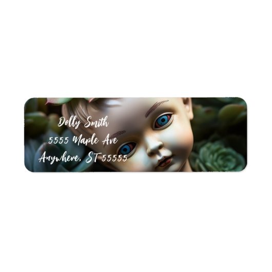 Doll in de Succulent Garden Uniek Etiket (Voorkant)