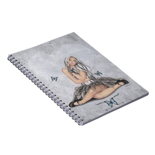 Doll in hart Butterfly-laptop Notitieboek (Rechterzijde)