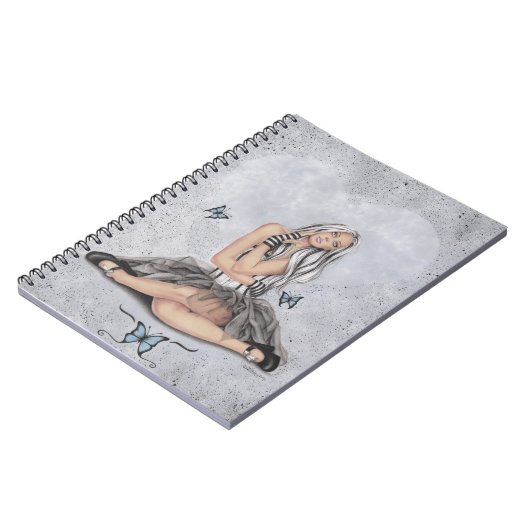 Doll in hart Butterfly-laptop Notitieboek (Linkerzijde)