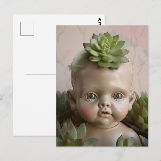 Doll in het Briefkaart Succulente Planten (Voorkant / Achterkant)