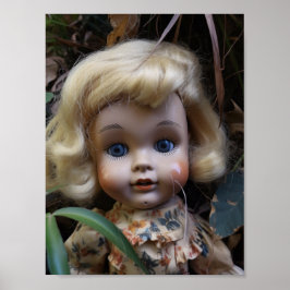 Doll in het Briefkaart Yard Poster
