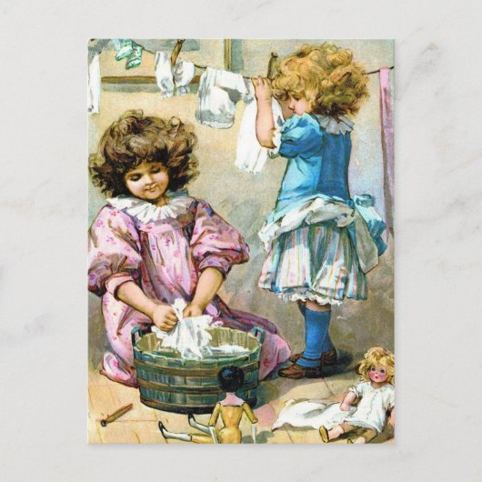 Doll Laundry Day Briefkaart (Voorkant)