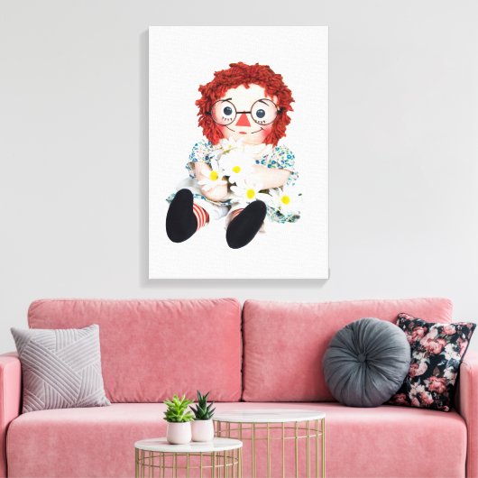 doll met deisies canvas afdruk (Insitu (Woonkamer))
