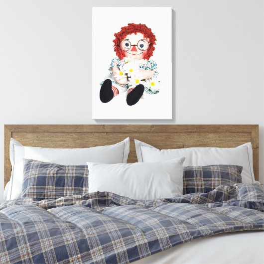 doll met deisies canvas afdruk (Insitu (Slaapkamer))