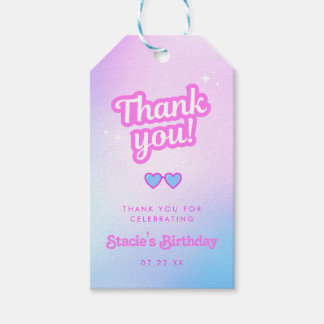 Doll Party Gift Label Doll Verjaardagsfeestje Roze Cadeaulabel