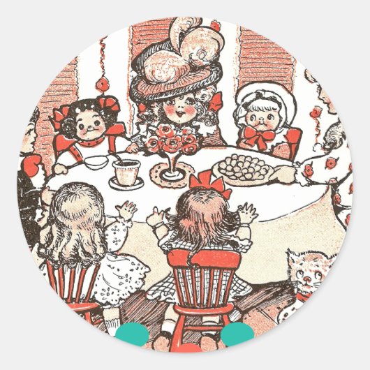 Doll Party Ronde Sticker (Voorkant)
