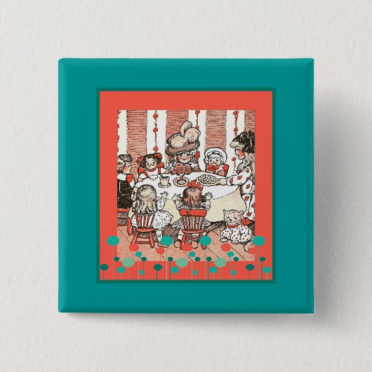 Doll Party Vierkante Button 5,1 Cm (Voorkant)