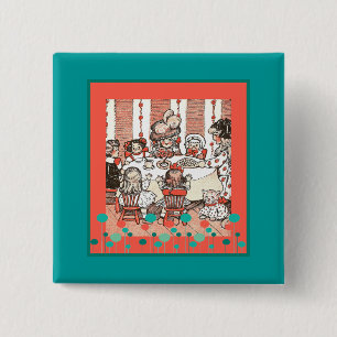 Doll Party Vierkante Button 5,1 Cm