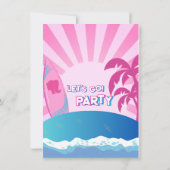 Doll Pink verjaardagsuitnodiging Kaart (Achterkant)