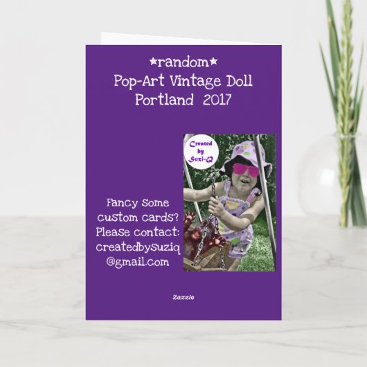  Doll Pop Art Kaart (Achterkant)