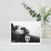 Doll Portrait - Dolls in a car Briefkaart (Staand voorkant)