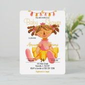 Doll Princess in Ballet Tutu, Gold Foil Invitation Folie Uitnodiging (Staand Voorkant)