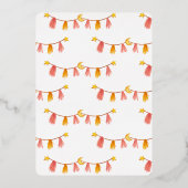 Doll Princess in Ballet Tutu, Gold Foil Invitation Folie Uitnodiging (Achterkant)