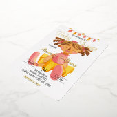 Doll Princess in Ballet Tutu, Gold Foil Invitation Folie Uitnodiging (Gedraaid)