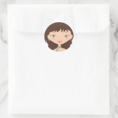 Doll roos ronde sticker (Tas)