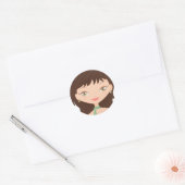 Doll roos ronde sticker (Envelop)