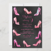 Doll roze hoge hak schoenen meisje verjaardagsfees kaart (Voorkant)