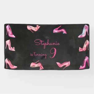 Doll roze hoge hak schoenen meisje verjaardagsfees spandoek