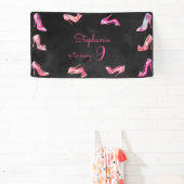 Doll roze hoge hak schoenen meisje verjaardagsfees spandoek (Insitu)