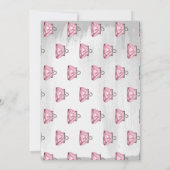 Doll roze meisje mode verjaardagsfeestje kaart (Achterkant)