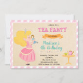 Doll tea party-uitnodiging feestdagenkaart (Voorkant)