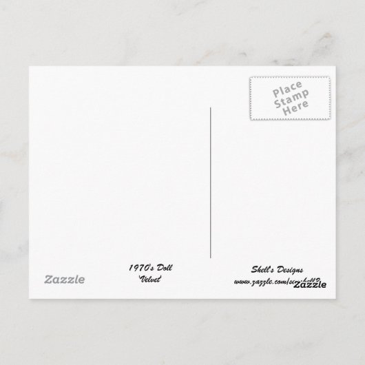 Doll uit 1970 briefkaart (Achterkant)