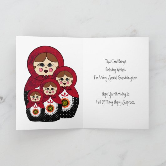 Doll van Babushka van de Verjaardag van de Kaart (Binnen)