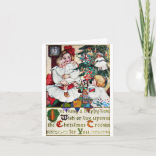 Doll van de Meisjes van de Kerstkaart van de Feestdagen Kaart