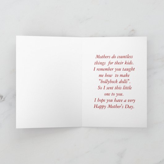 "Doll van de stokroos " Kaart (Binnen)