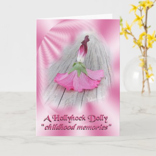 "Doll van de stokroos " Kaart (Gele Bloem)