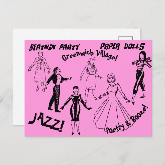 Doll van het Document van de Partij van Beatnik - Briefkaart (Voorkant / Achterkant)