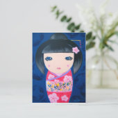 Doll van Kokeshi - Harumi Briefkaart (Staand voorkant)