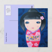 Doll van Kokeshi - Harumi Briefkaart (Voorkant / Achterkant)