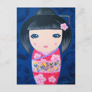 Doll van Kokeshi - Harumi Briefkaart